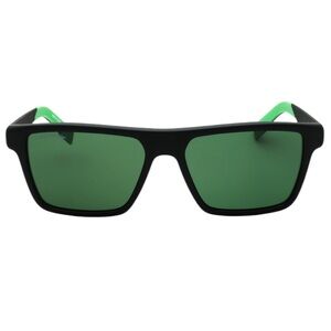 Lacoste Sunglasses in Matte Black Frame and Green Highlights